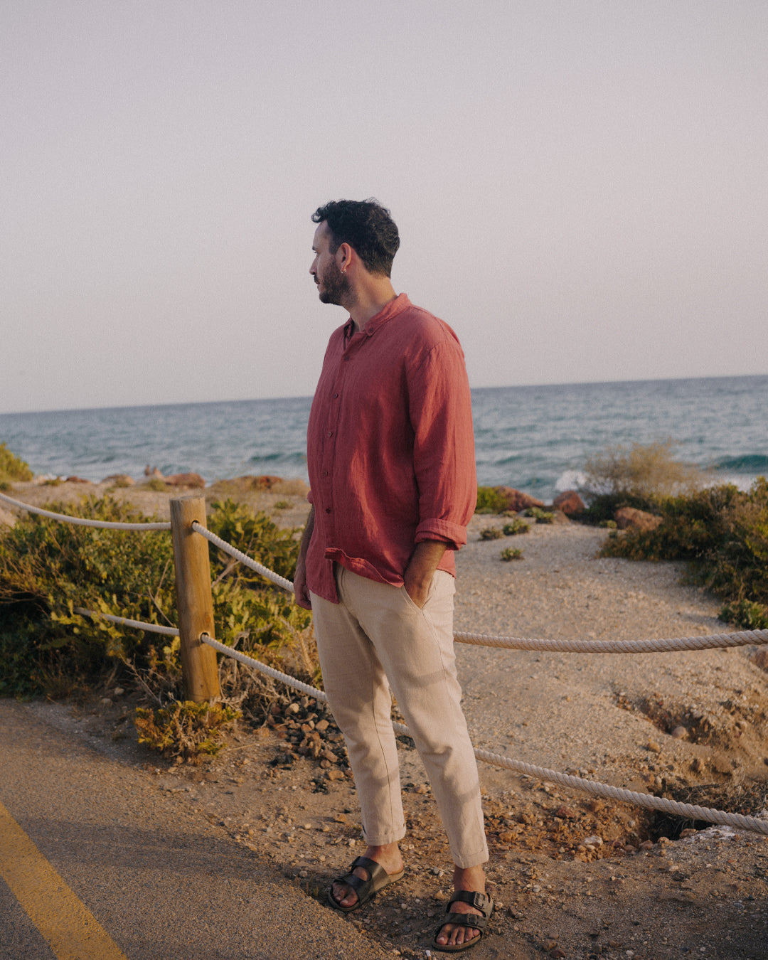 Pantalón Lino Beige