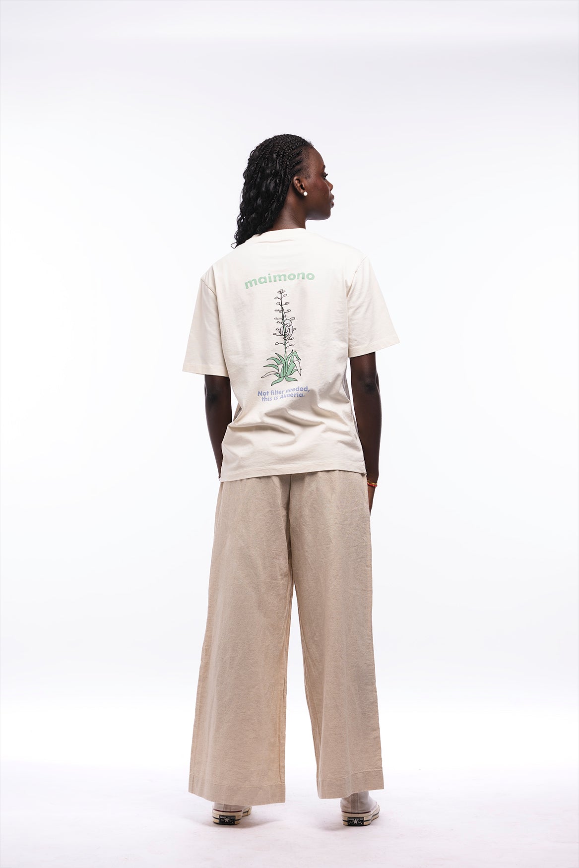 Pantalón Wide Lino Beige