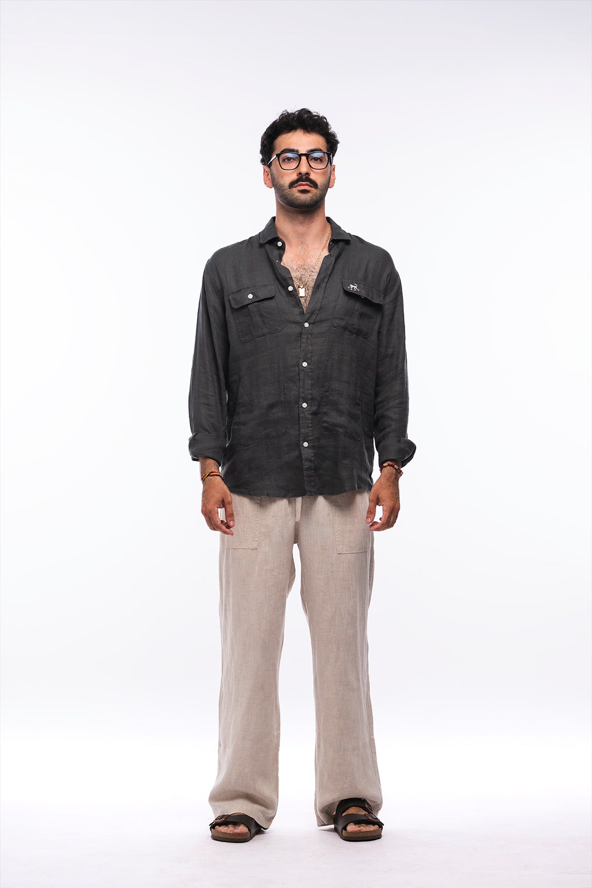 Guayabera Gris Carbón