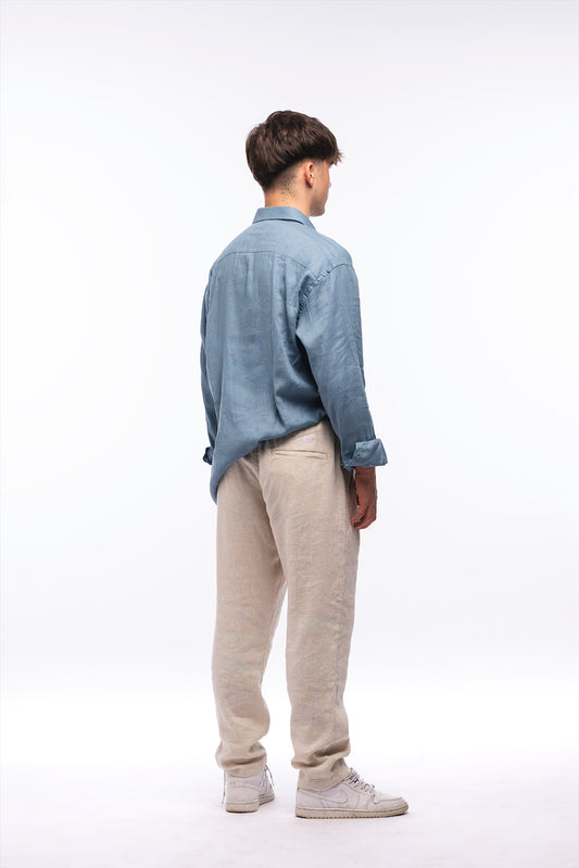 Pantalón Lino Beige