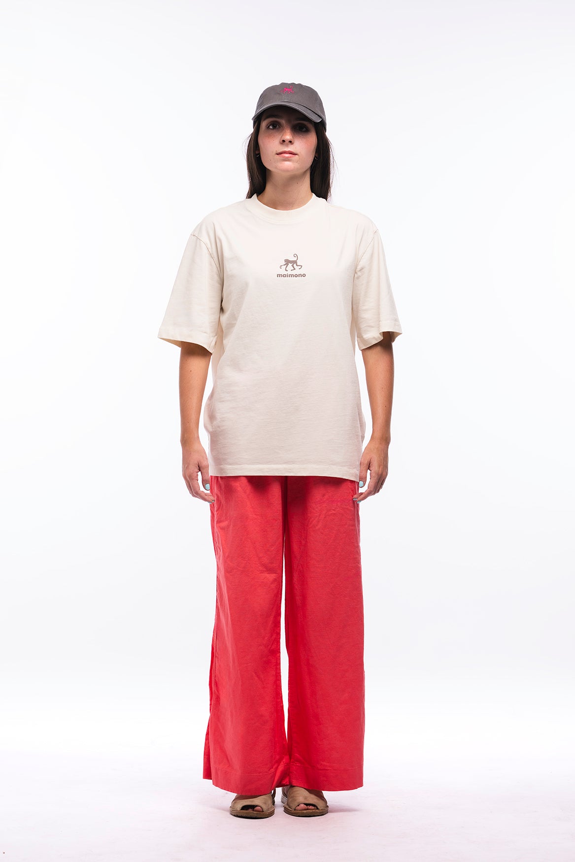 Pantalón Wide Lino Coral