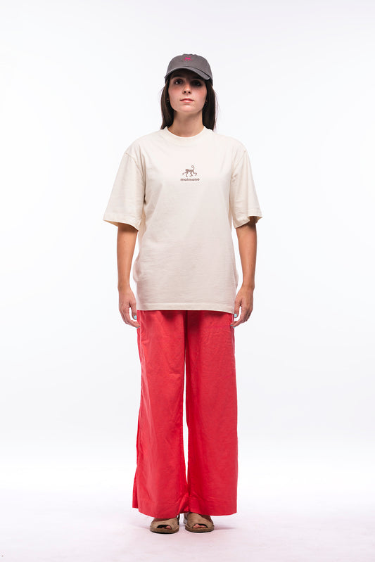 Pantalón Wide Lino Coral
