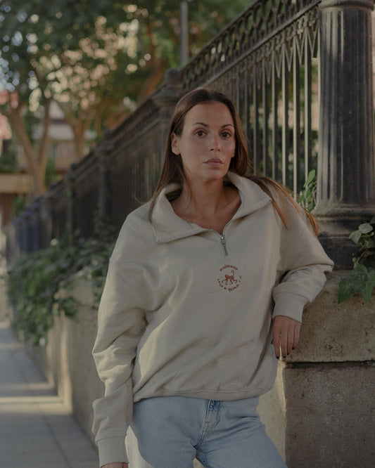 Half Zip Beige